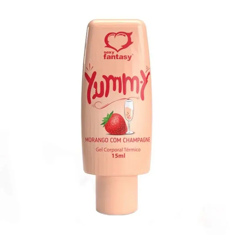 Gel Térmico Beijável Yummy 15ml Sexy Fantasy — SABOR MORANGO COM CHAMPANHE