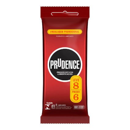 Preservativos Lubrificados Leve 8 Pague 6 unidades Prudence
